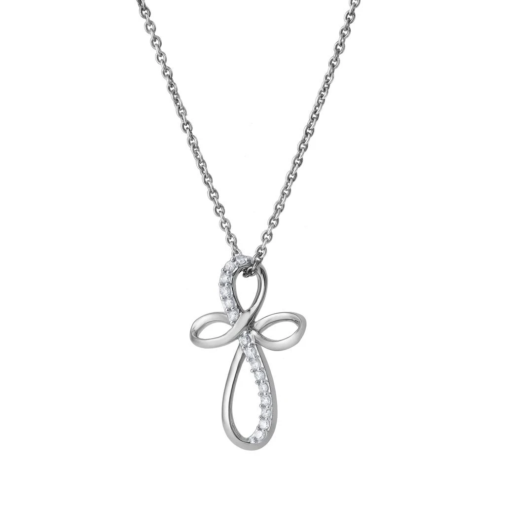 LuvMyJewelry Ardent 10K Gold Diamond Cross Pendant - 0.10 CT 4