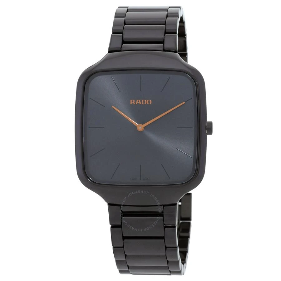 Rado True Square Thinline Quartz Black Dial Unisex Watch R27054162 1