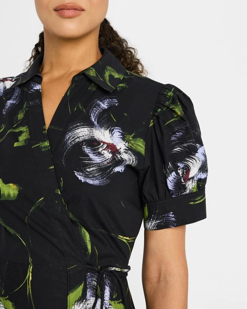 Tanya Taylor Shivon Printed Short-Sleeve Wrap Dress 5