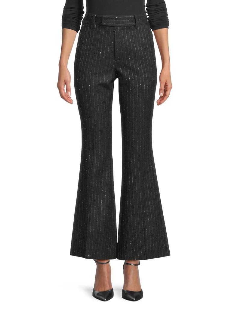 AMIRI Sequin Pinstripe Flare Pants 1