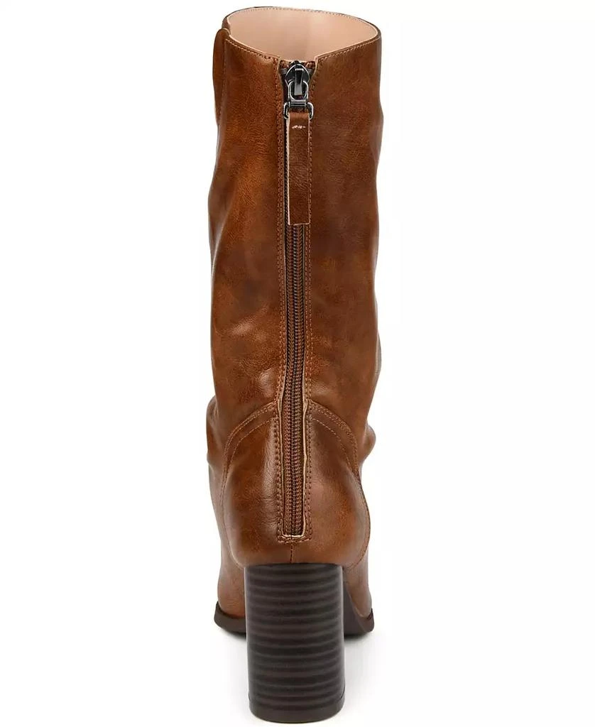Journee Collection Women's Sequoia Rouched Block Heel Mid Shaft Boots 3