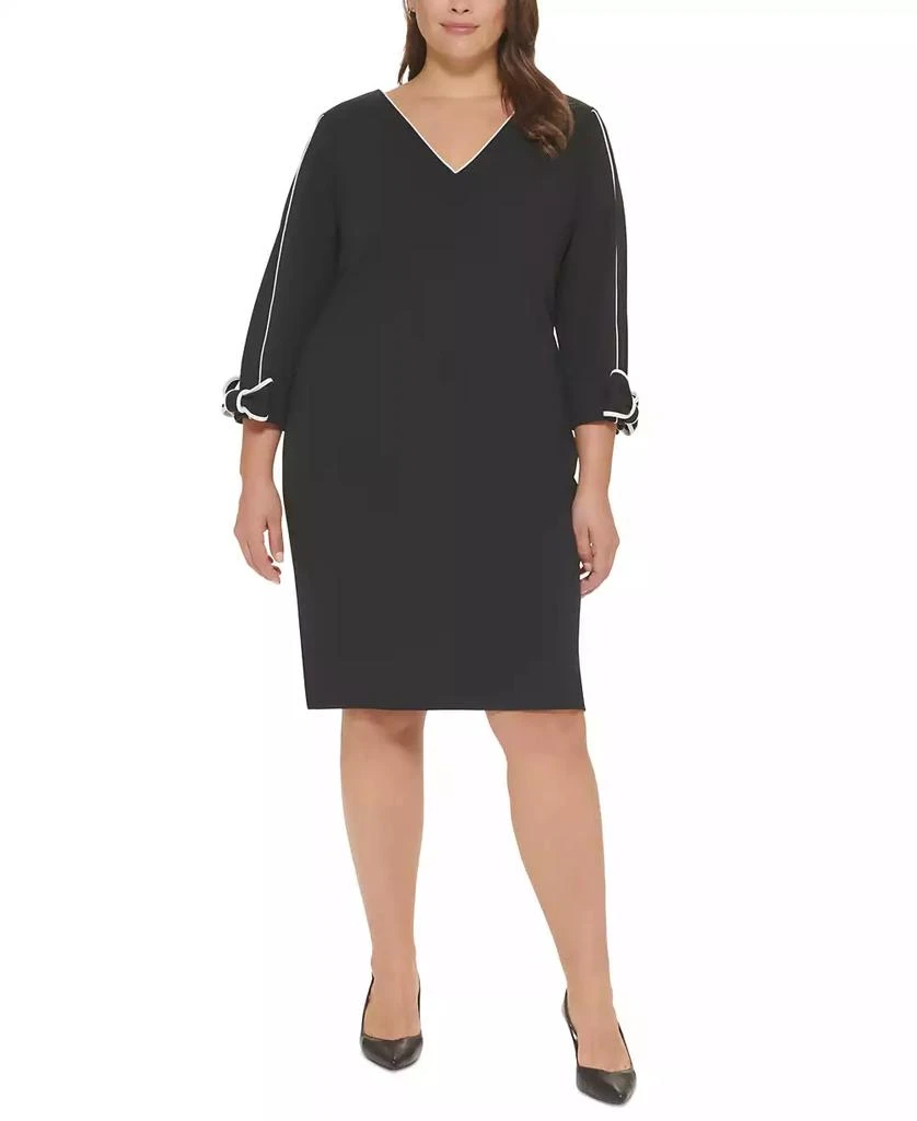calvin klein black dress plus size Honey Couture ESTELLE Black Strapless Mini Length Bandage Dress Black / L USA