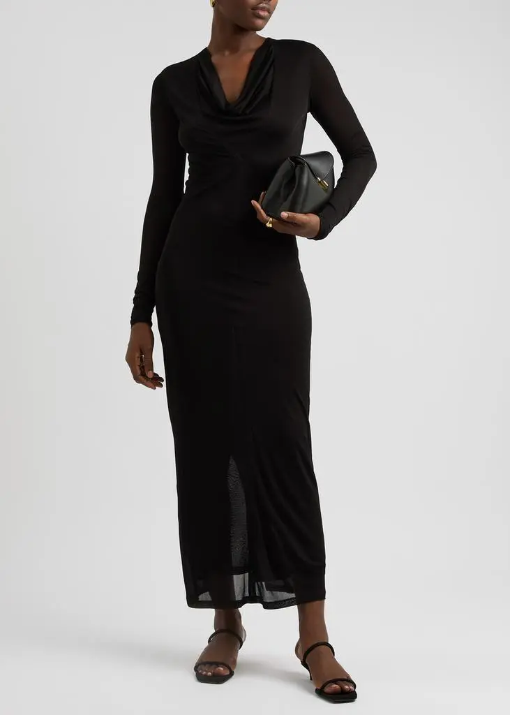 Totême Draped mesh midi dress 4
