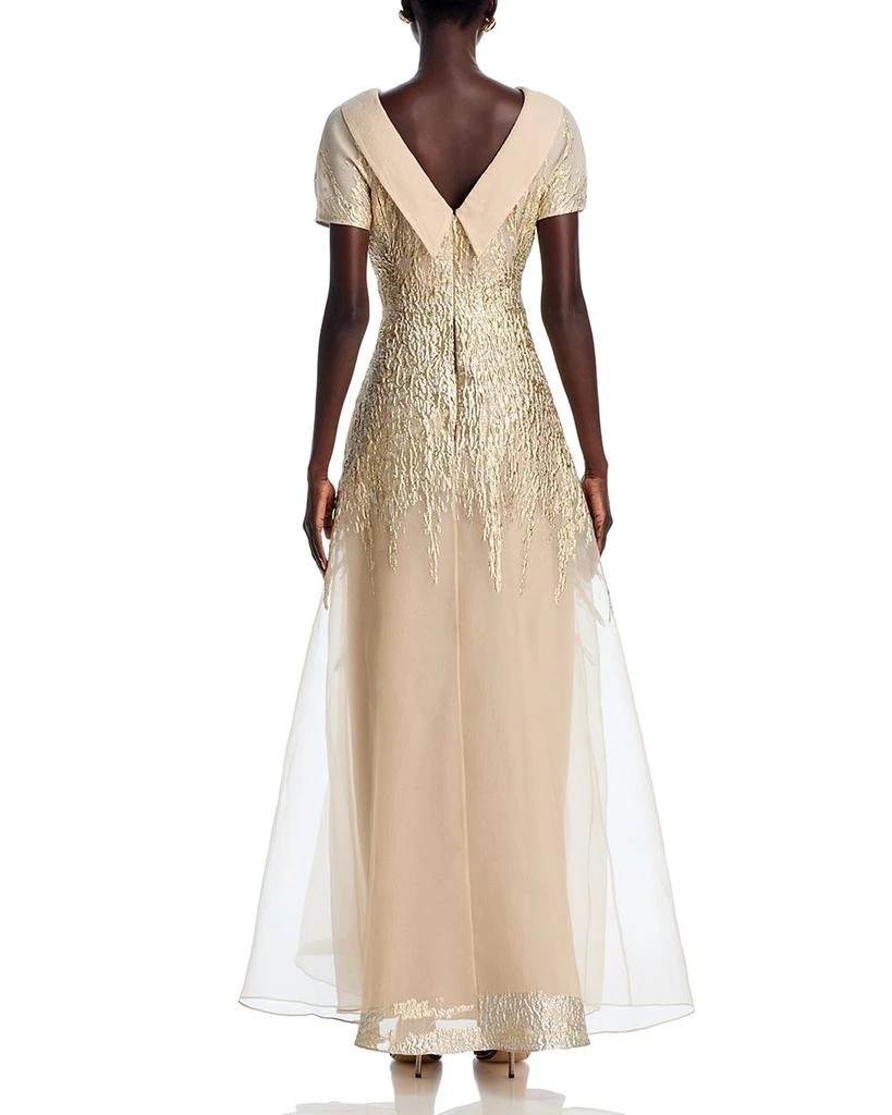 Teri Jon Metallic Organza Gown 4