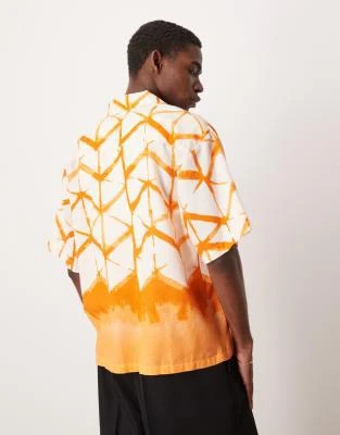 Cotton:On Cotton On Cabana short sleeve shirt in orange abstract print 2