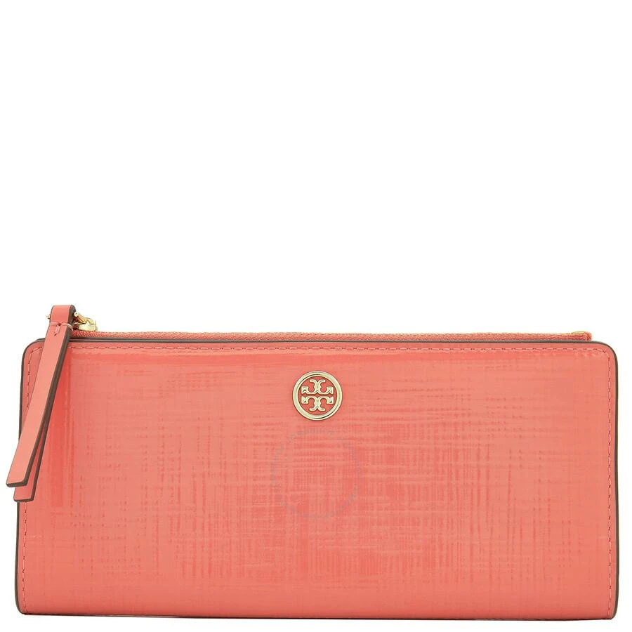 Tory Burch Coral Crush Patent Leather Robinson Zip Wallet 1