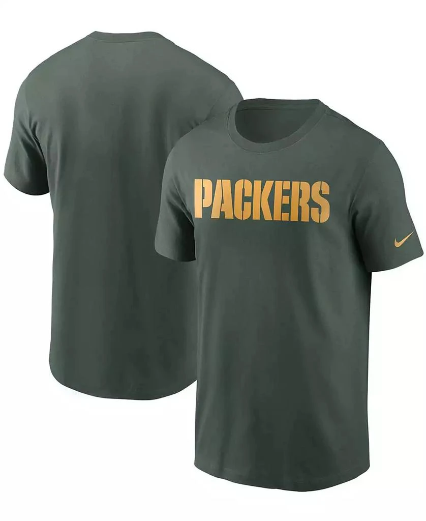 NIKE Men's Big and Tall Green Green Bay Packers Team Wordmark T-shirt 1
