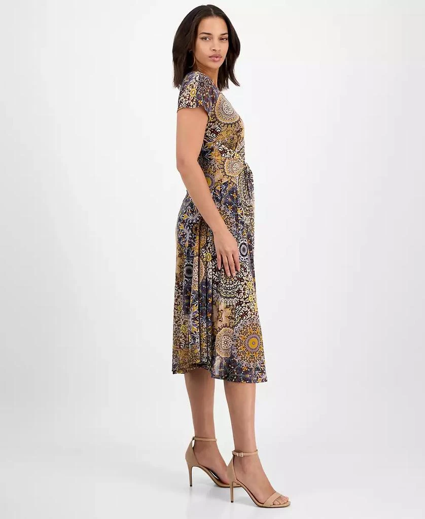 Robbie Bee Petite Printed Tie-Waist Midi Dress 3