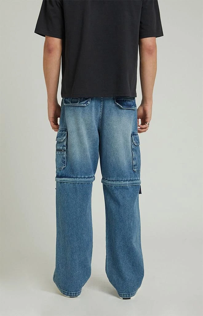 PacSun Dylan Zip Off Cargo Baggy Jeans Medium Blue 4
