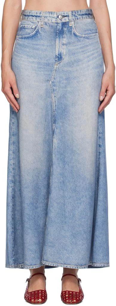 Rag & Bone Blue Liquid Miramar Skirt 1