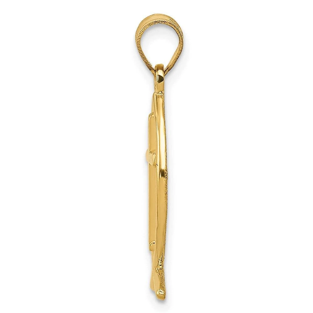 Diamond2Deal 10k Yellow Gold Ichthus Fish Pendant 2