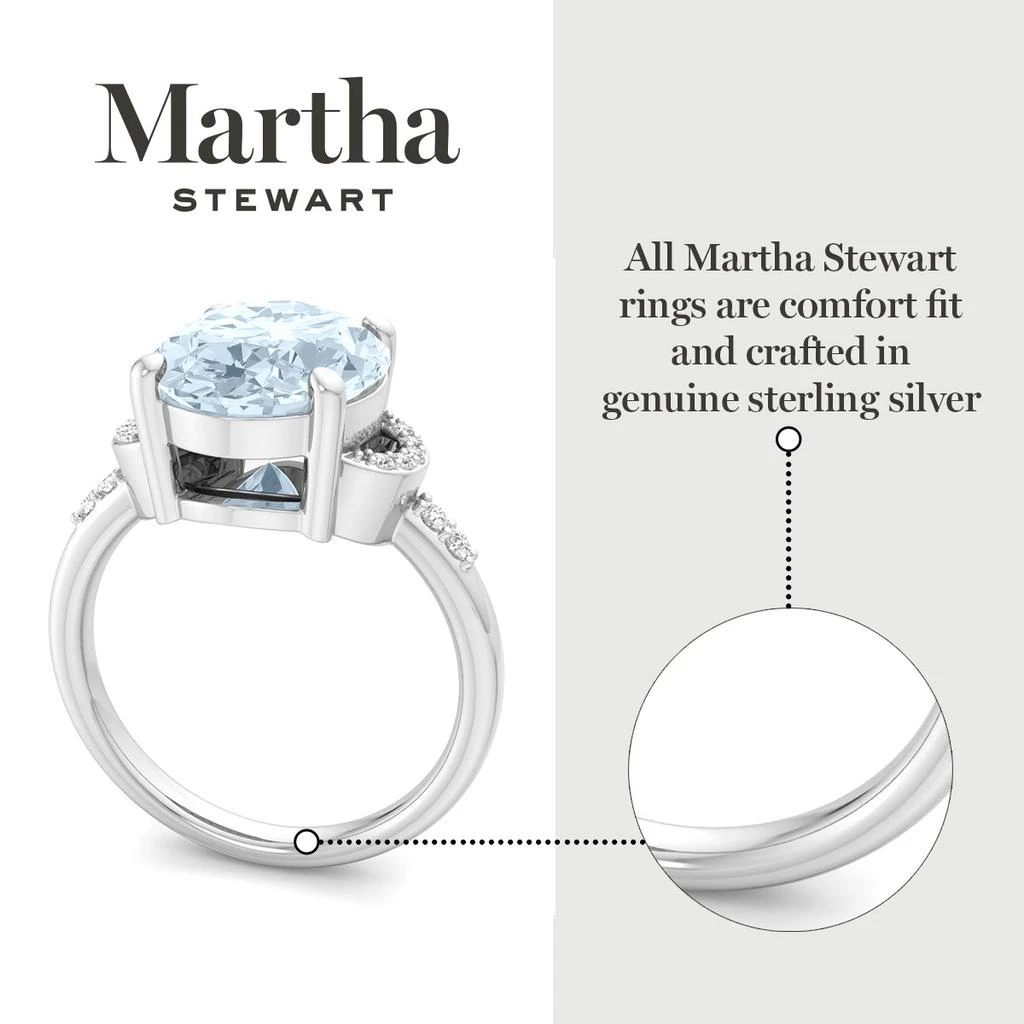 Martha Stewart 4 1/2 Carat Oval Shape Gemstone Ring with Lab Grown Diamonds in Sterling Silver, Choose Your Gemstone 4