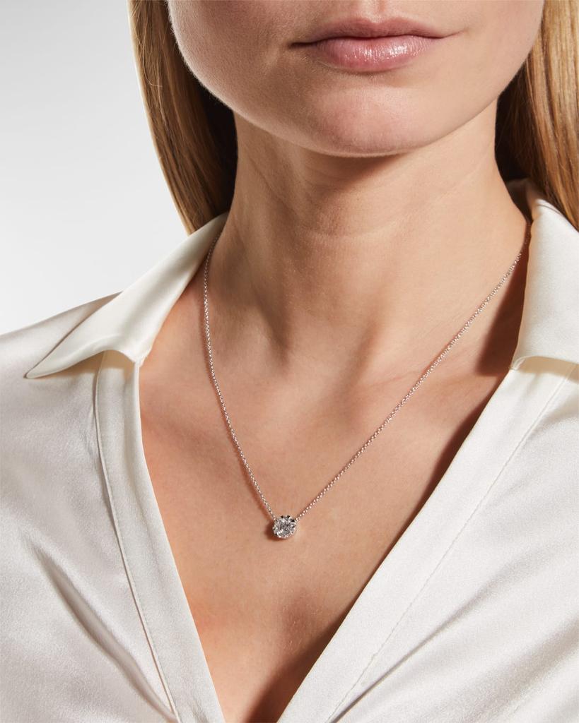 Memoire 18k White Gold Diamond Bouquet Fashion Necklace, 18"L, 0.66tcw