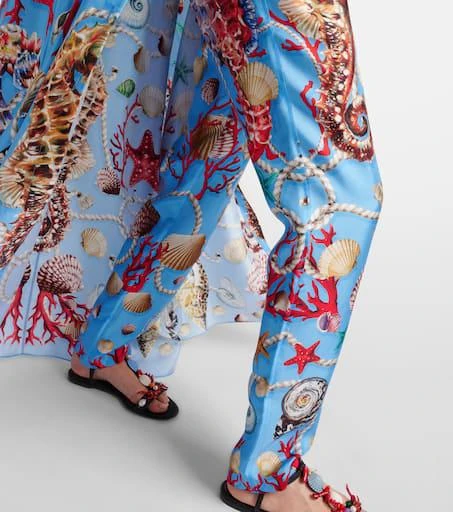 Dolce 
Gabbana Capri printed silk straight pants 5
