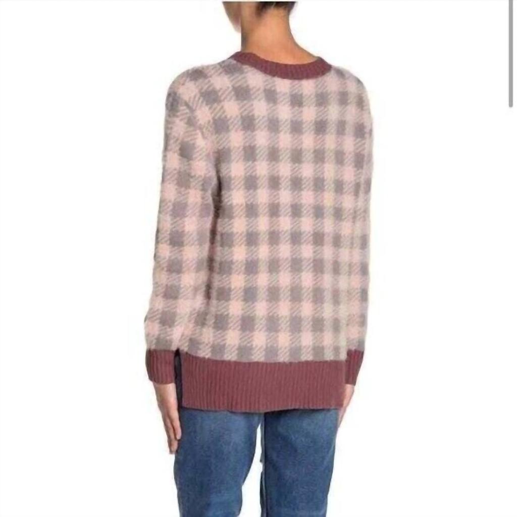 SUSINA Susina - Buffalo Checkered Print Smoke Pullover Sweater