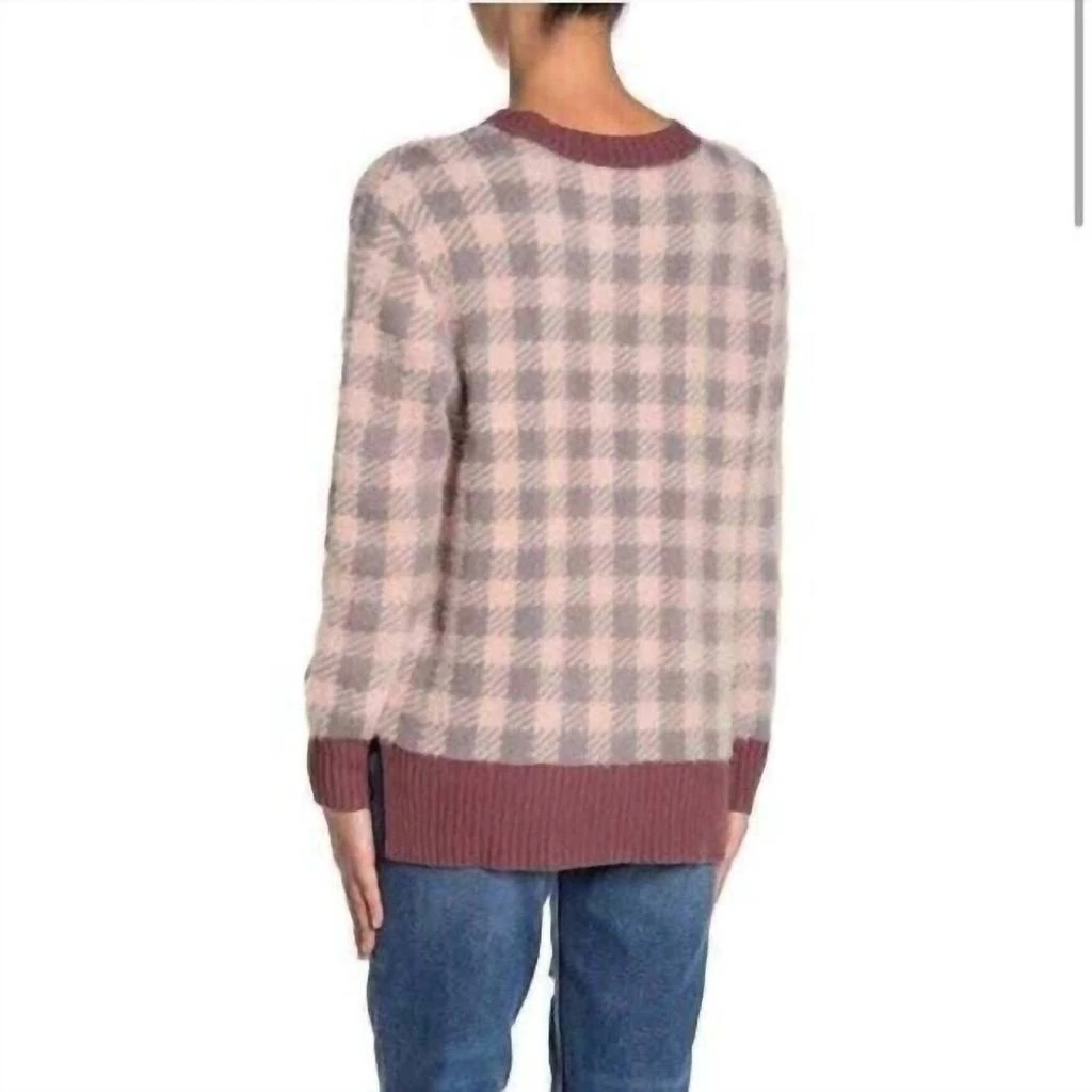 SUSINA Susina - Buffalo Checkered Print Smoke Pullover Sweater 2