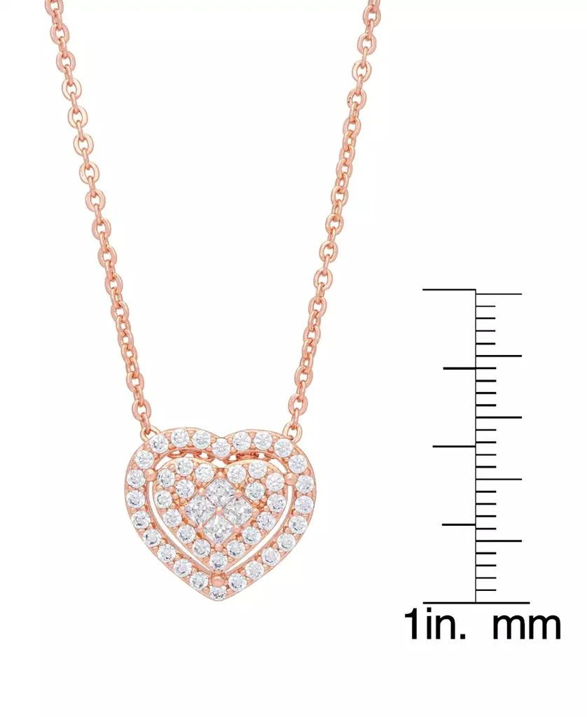 Macy
s Women
s 14k Rose Gold Plated Cubic Zirconia Heart Pendant Necklace 2