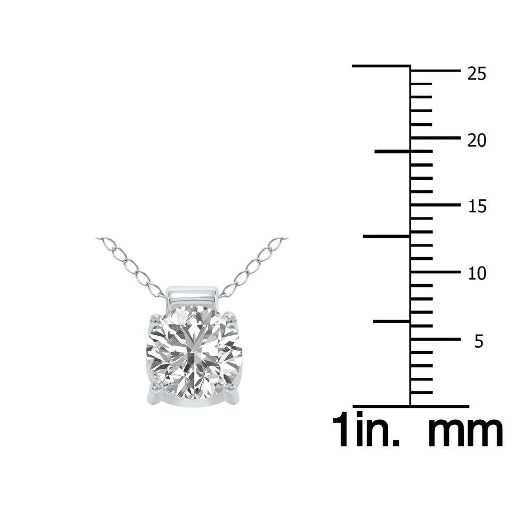 SSELECTS Lab Grown 1 Carat 4 Prong Diamond Solitaire Pendant In 14K White Gold 3