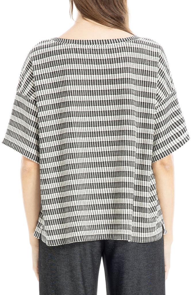 Max Studio Flek Textured Stripe Boxy T-Shirt