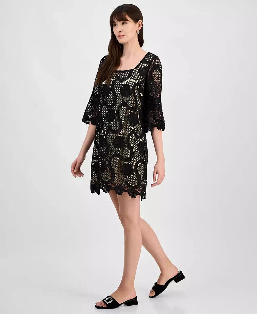 Anne Klein Women's Lace Square-Neck Bell-Sleeve Dress 3