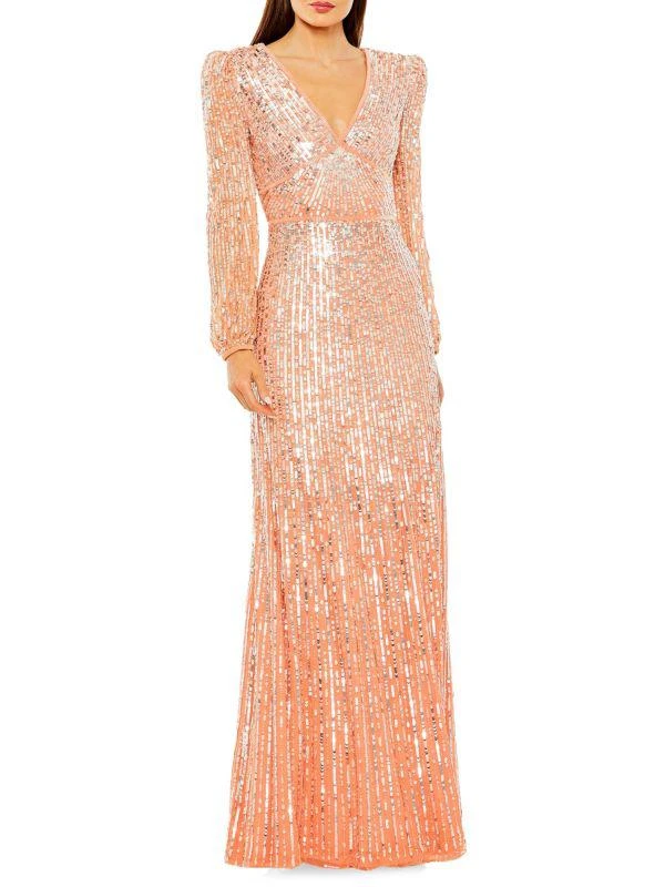 Mac Duggal Sequin Empire Waist Column Gown 1