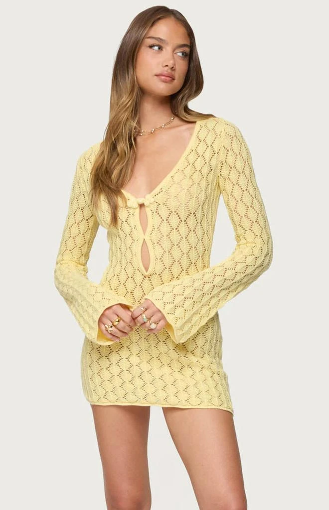 Edikted Brie Cut Out Crochet Mini Dress 2