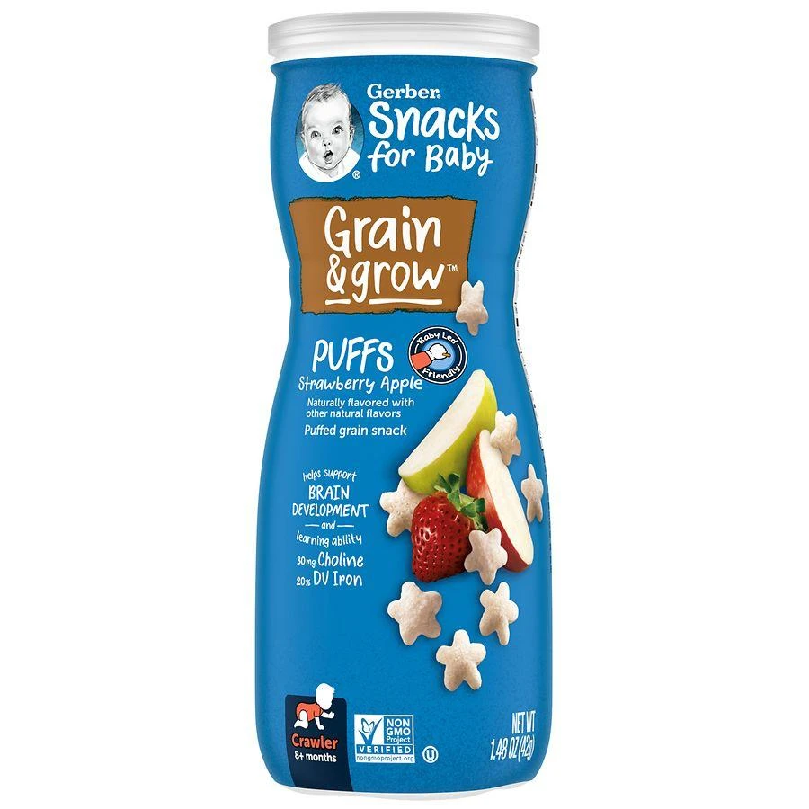 Gerber Stage 3 Baby Food, Puffs Strawberry Apple 1
