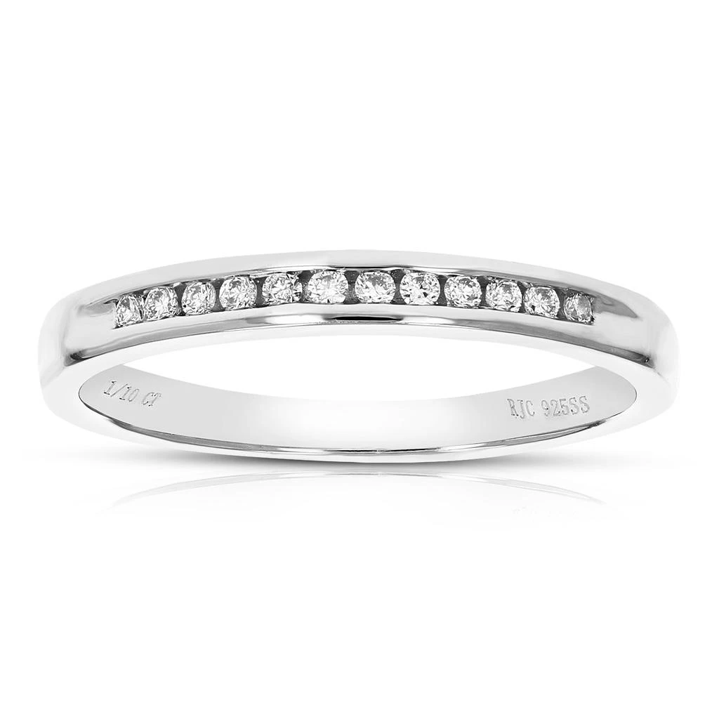 Vir Jewels 1/10 cttw Lab Grown Diamond Wedding Band in Sterling Silver For Women