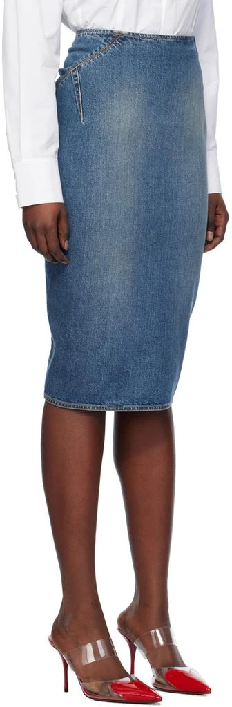 Alaïa Blue Pencil Denim Midi Skirt 2