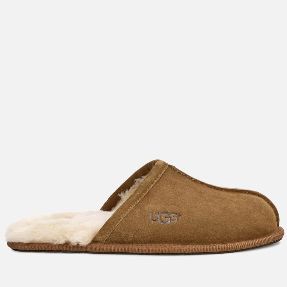 UGG UGG MEN'S SCUFF SUEDE SHEEPSKIN SLIPPERS - CHESTNUT 1