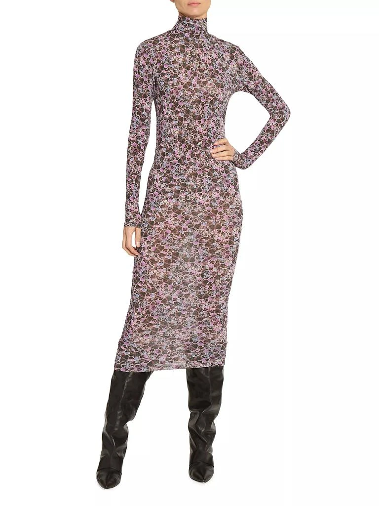 Isabel Marant Vanessa Floral Jersey Turtleneck Dress 3
