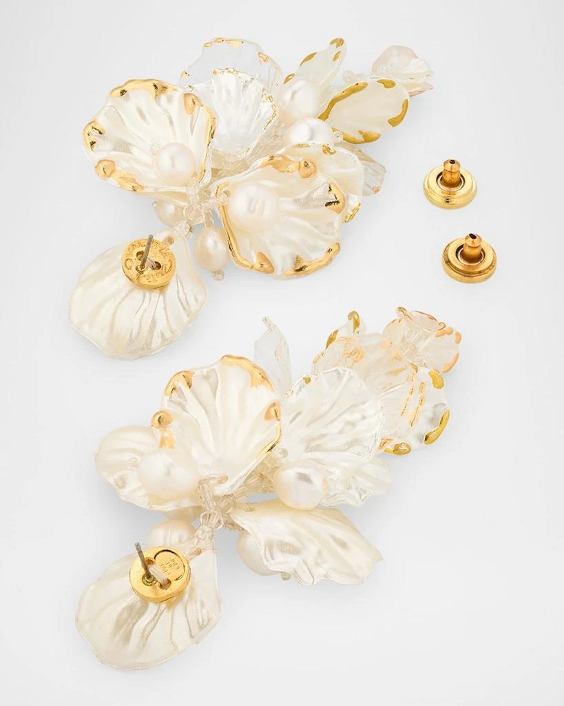 Oscar de la Renta Large Mixed Petal Drop Earrings 4
