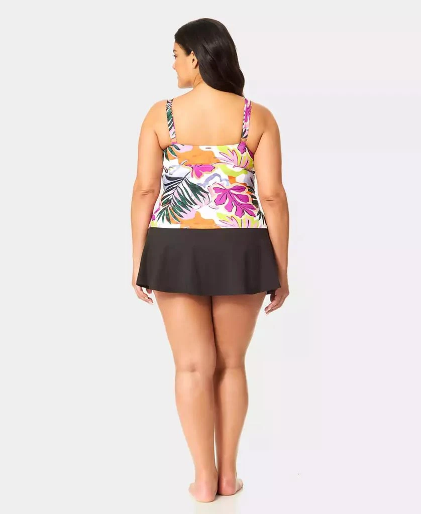 Anne Cole Plus Size Underwire Drape Front Swim Tankini Top 7