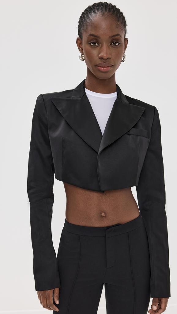 LaQuan Smith Cropped Tuxedo Jacket - Jackets - Free Shipping