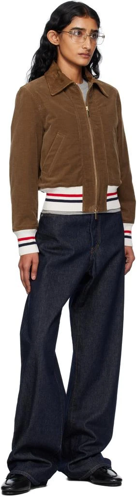 Thom Browne Brown Wale Corduroy Cropped Down Flight Jacket 4