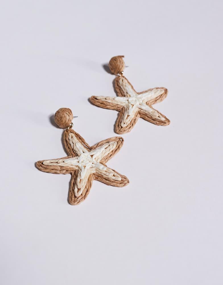 8 Other Reasons 8 Other Reasons straw starfish earrings in natural