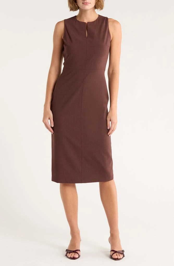 Theory Miyani Sevona Wool Blend Midi Sheath Dress 1