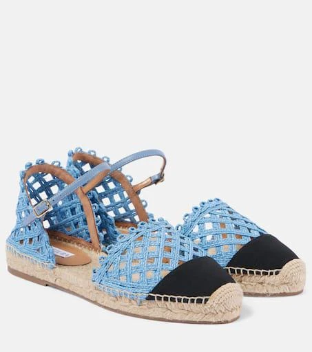 Aquazzura Sunburst raffia espadrille sandals 1