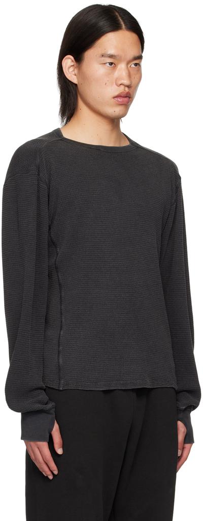 Shop Black Thermal Long Sleeve T-Shirt on Sale at BeyondStyle