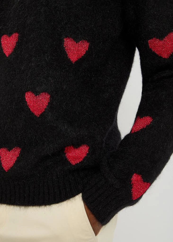Valentino Heart-intarsia metallic brushed knit jumper 5