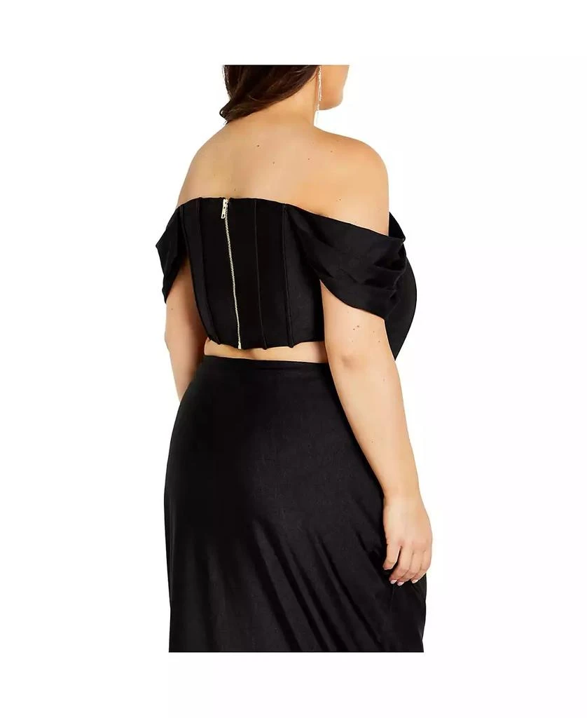 City Chic Plus Size Fleur Off Shoulder Fitted Corset 2