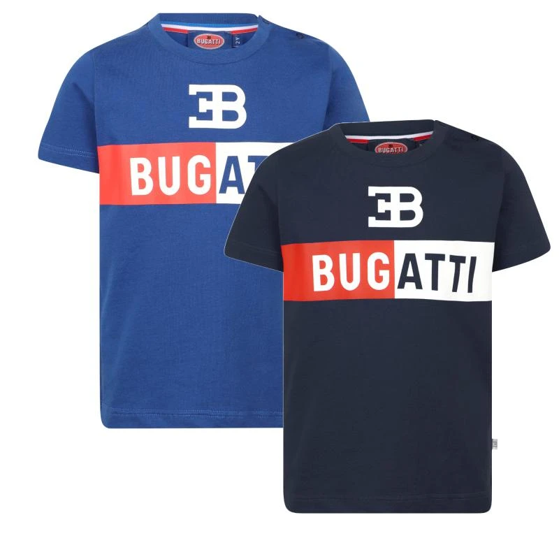 Bugatti Bold logo t shirts set in blue and navy 1