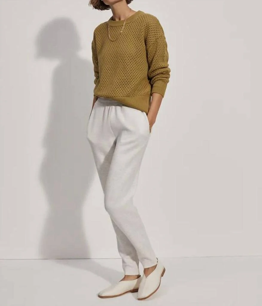 Varley Slim Zip Hem Pants In Ivory Marl 2