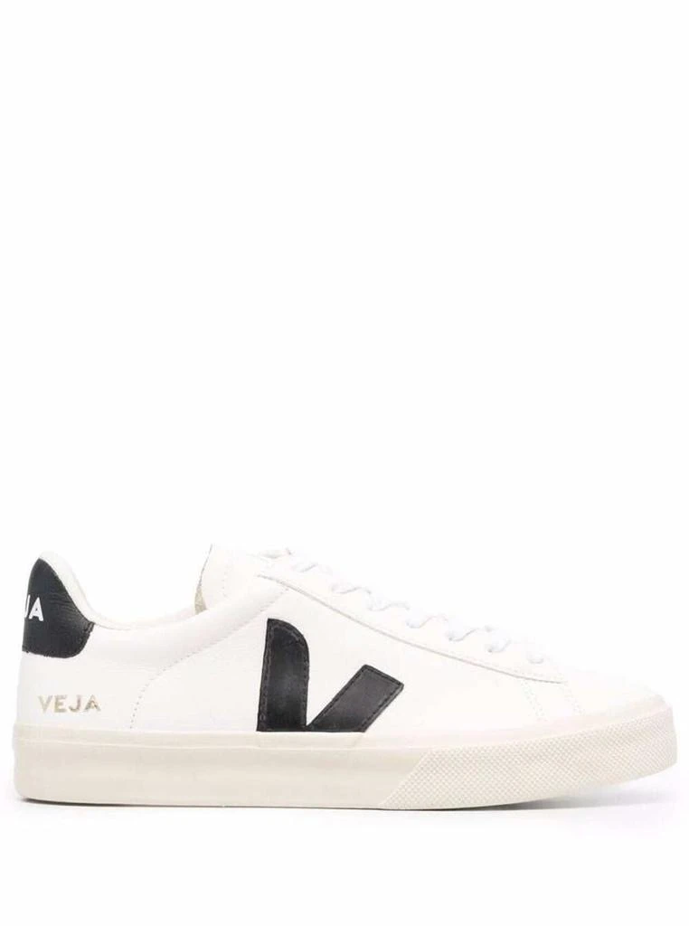 Veja 'Campo' White And Black Low Top Sneakers In Vegan Leather Unisex 1