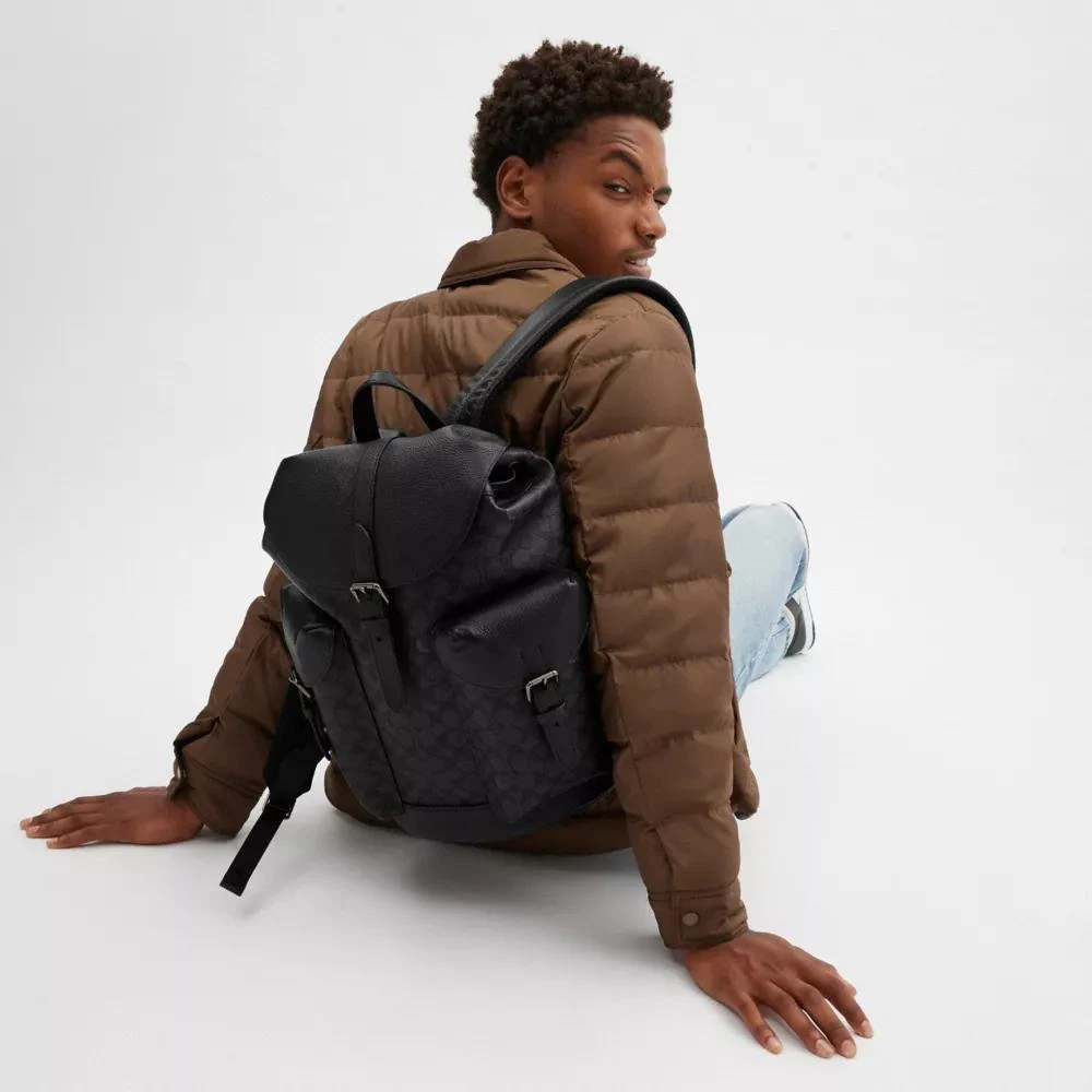 Coach Warner Backpack In Signature Canvas 2