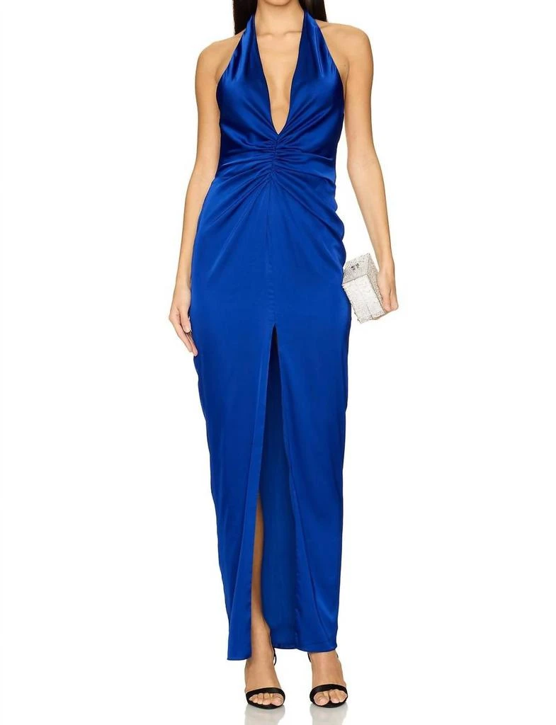 chinese dress ladies Deme by Gabriella Kathy Red Satin Backless Gown