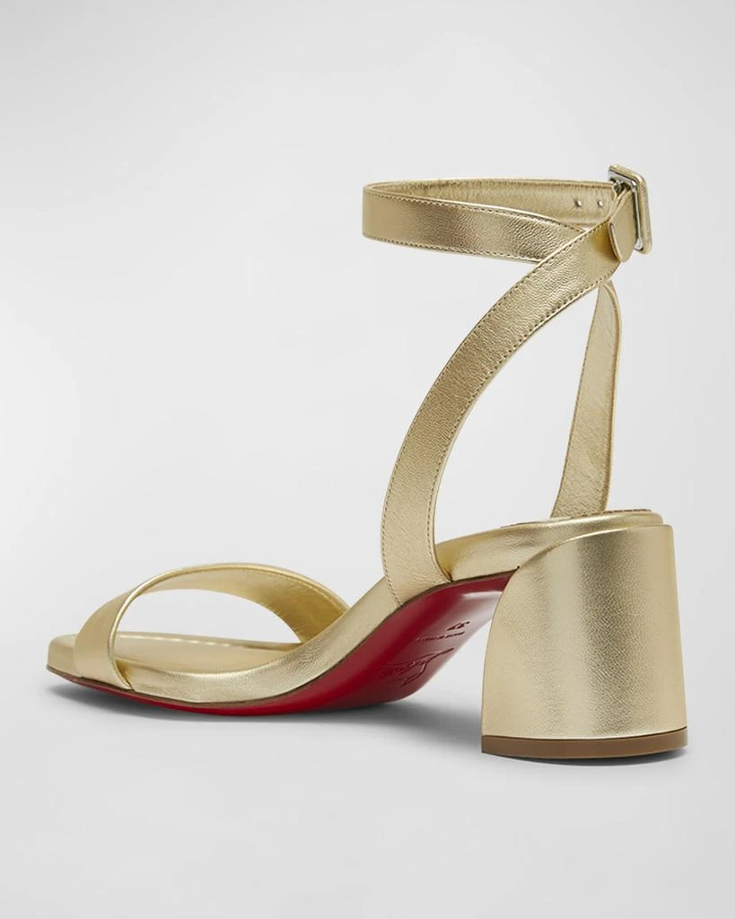Christian Louboutin Miss Sabina Metallic Red Sole Ankle-Strap Sandals 5