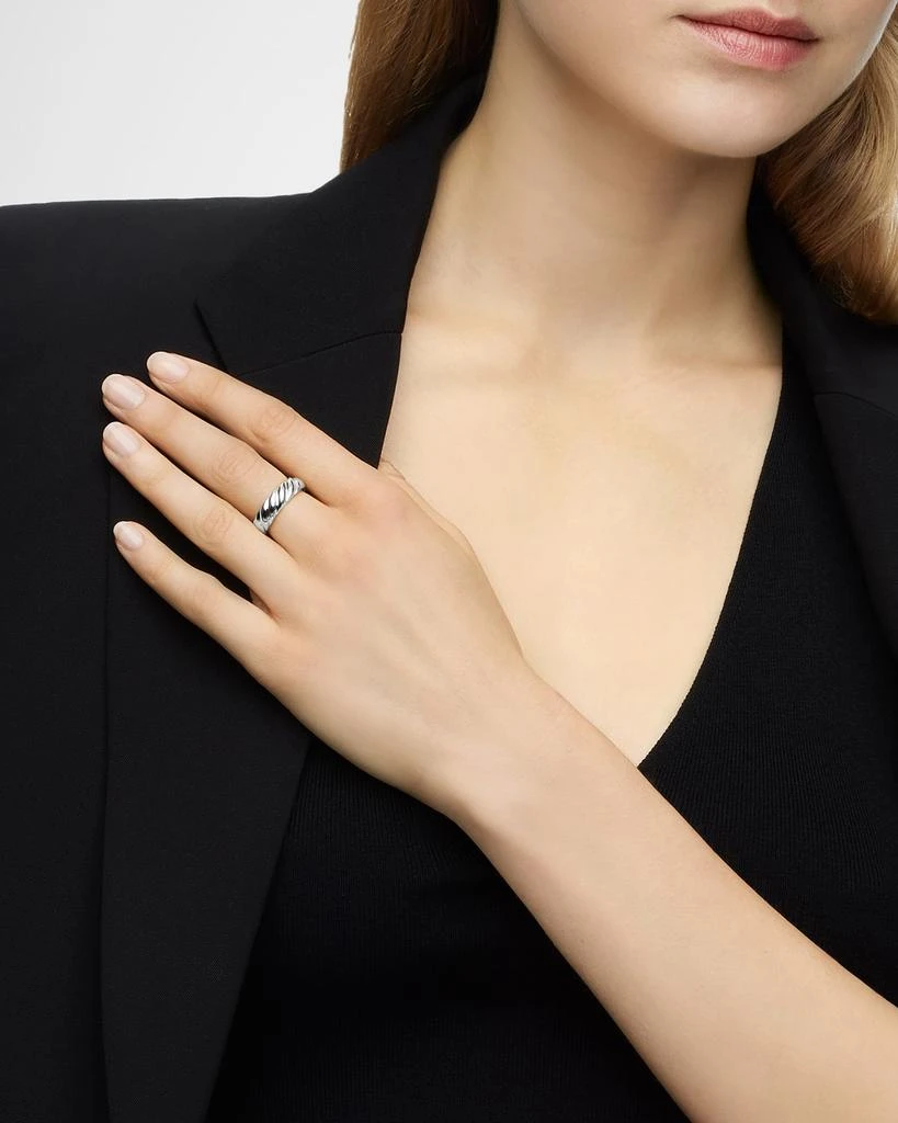 undefined Sculpted Cable Band Ring in Silver, 6mm 2