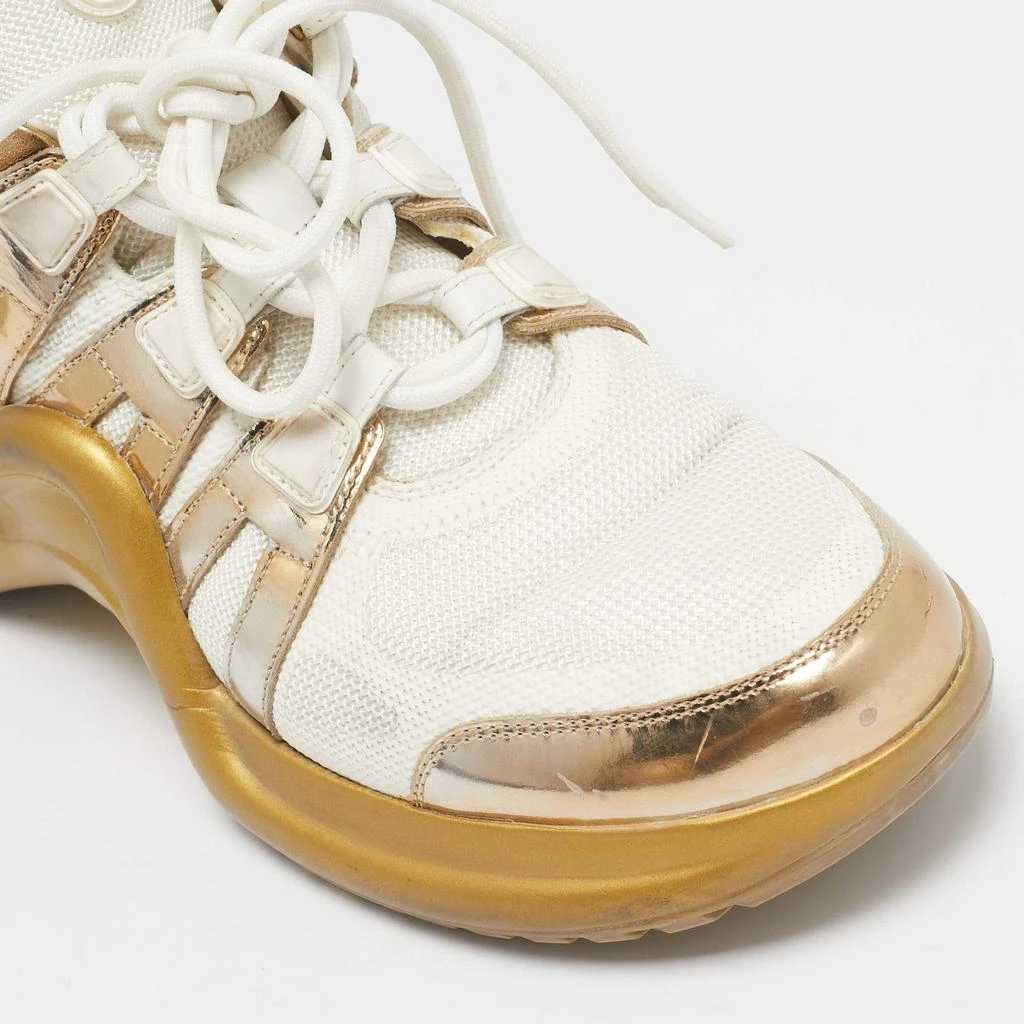 Louis Vuitton Louis Vuitton White/Gold Leather and Mesh LV Archlight Sneakers Size 40 7