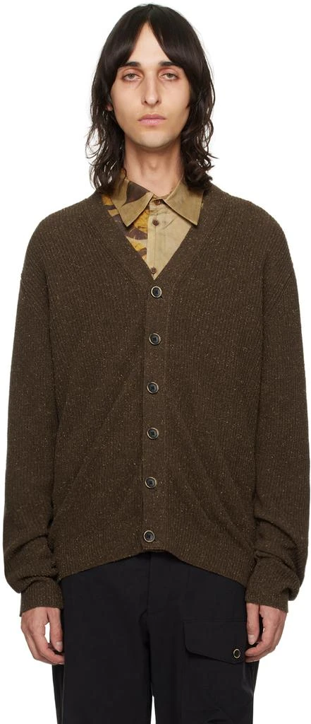 UMA WANG Brown Buttoned Cardigan 1